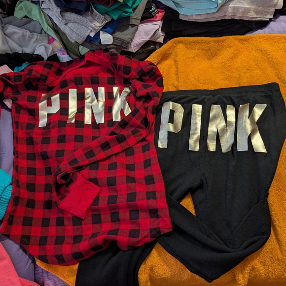 PINK Plaid PJ Set - Picture 1 of 1